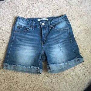 KanCan denim shorts.